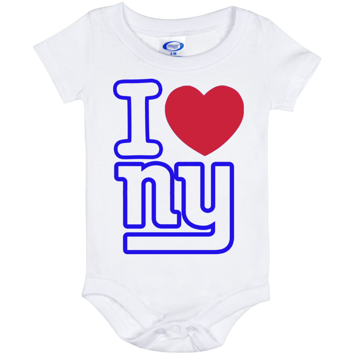 ArtichokeUSA Custom Design. I heart New York Giants. NY Giants Football Fan Art. Baby Onesie 6 Month
