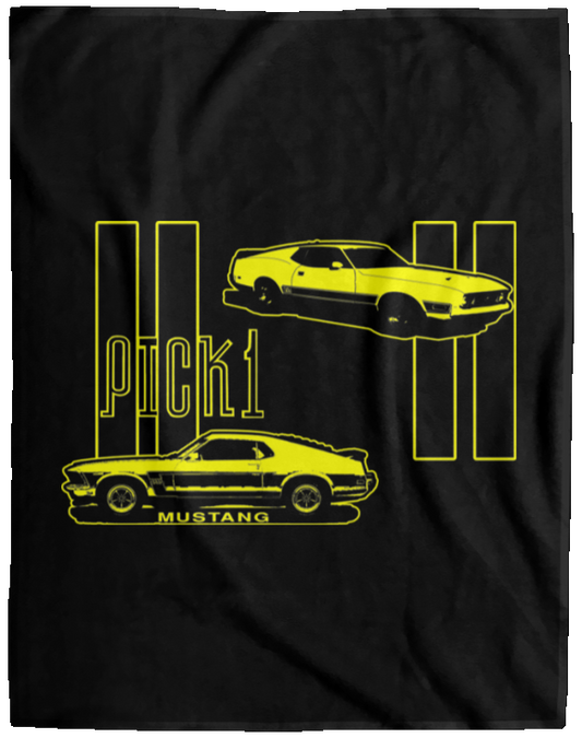 ArtichokeUSA Custom Design. Pick 1 Mustang. Mach 1 Mustang Parody. Cars. Cozy Plush Fleece Blanket - 60x80