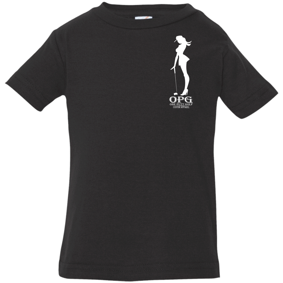OPG Custom Design #10. Lady on Front / Flag Pole Dancer On Back. Infant Jersey T-Shirt
