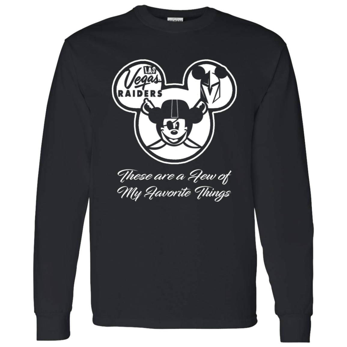 ArtichokeUSA Custom Design. Las Vegas Raiders & Mickey Mouse Mash Up. Fan Art. Parody. 100 % Cotton LS T-Shirt