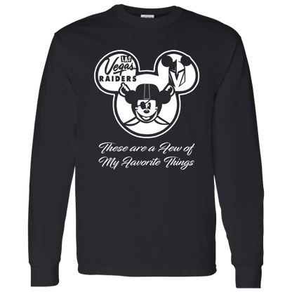 ArtichokeUSA Custom Design. Las Vegas Raiders & Mickey Mouse Mash Up. Fan Art. Parody. 100 % Cotton LS T-Shirt