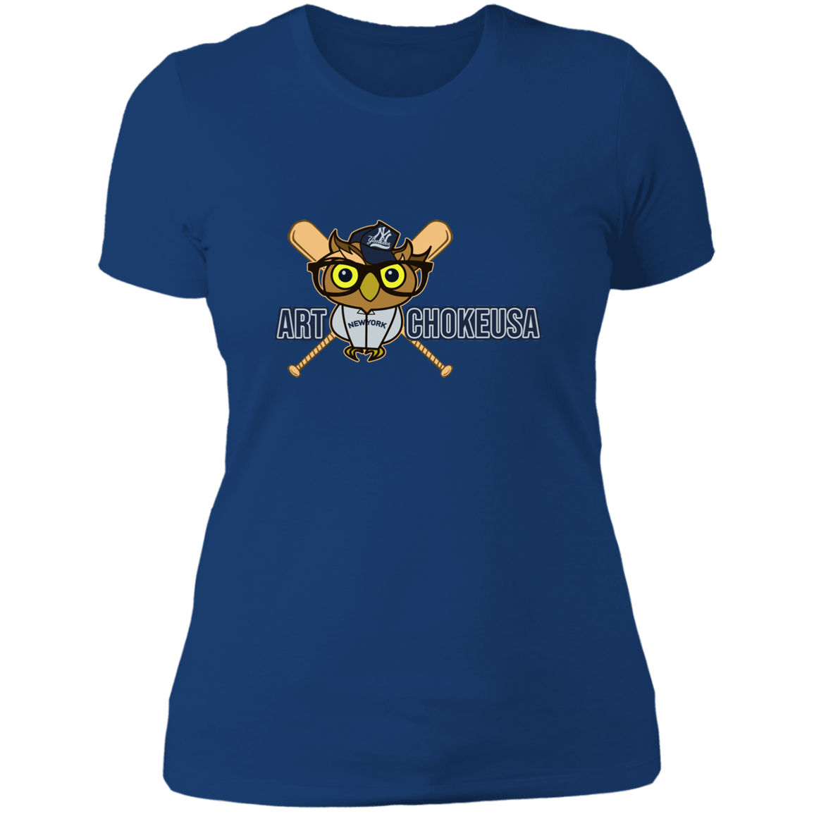 ArtichokeUSA Character and Font design. New York Owl. NY Yankees Fan Art. Let's Create Your Own Team Design Today. Ladies' Boyfriend T-Shirt