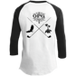 OPG Custom Design #8. Drive. 3/4 Raglan Sleeve Shirt 100% Ringspun Combed Cotton