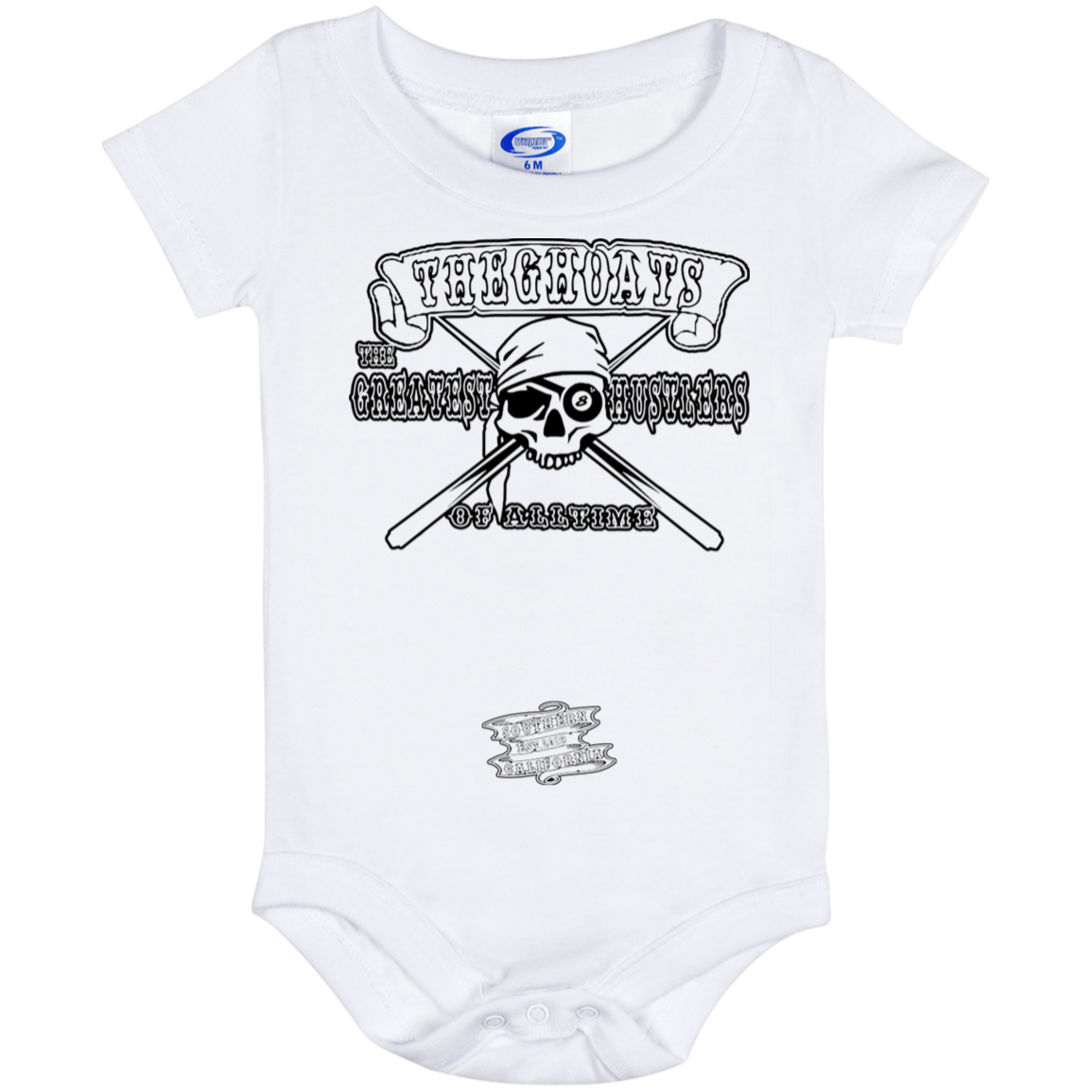 The GHOATS Custom Design. #4 Motorcycle Club Style. Ver 2/2. Baby Onesie 6 Month
