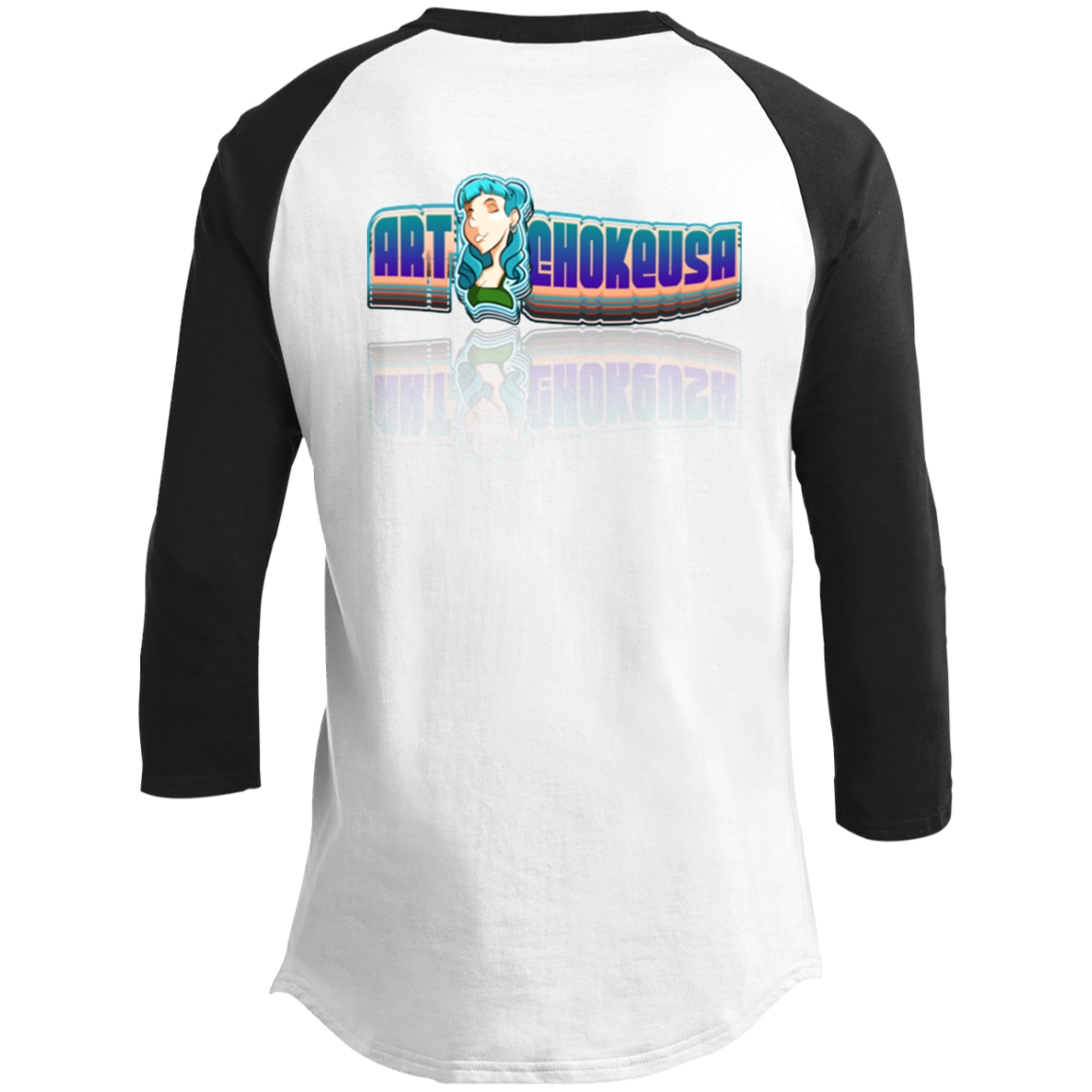 ArtichokeUSA Characters and Fonts. "Shelly" Let’s Create Your Own Design Today. Men's 3/4 Raglan Sleeve Shirt