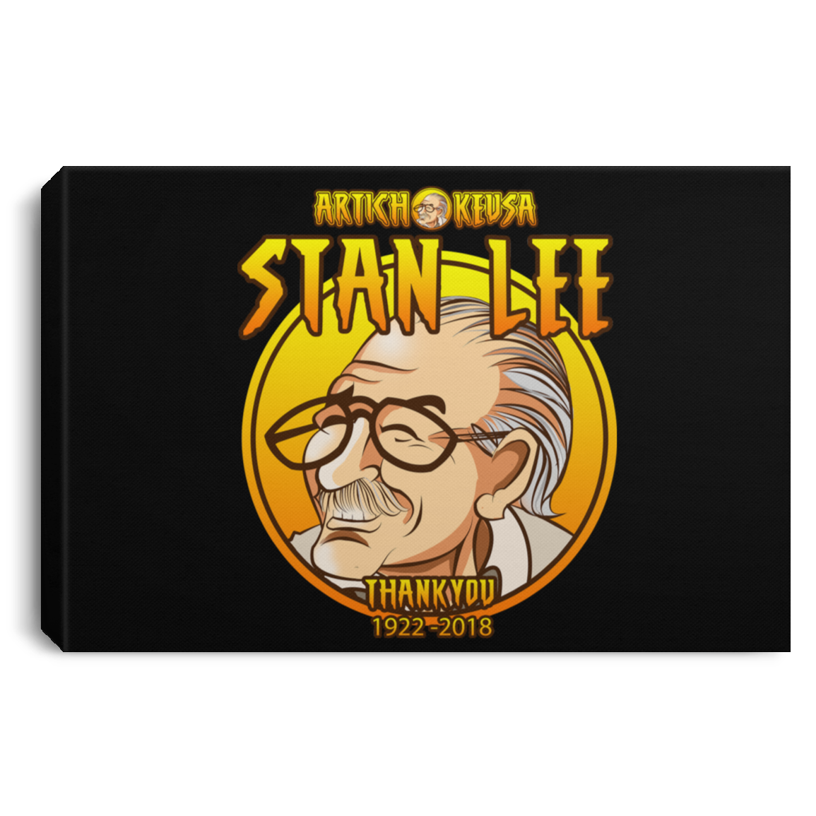 ArtichokeUSA Character and Font design. Stan Lee Thank You Fan Art. Let's Create Your Own Design Today. Landscape Canvas .75in Frame