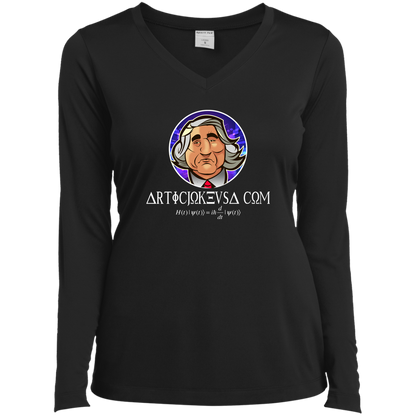 ArtichokeUSA Custom Design. Michio Kaku Fan Art. Ladies’ Long Sleeve Performance V-Neck Tee