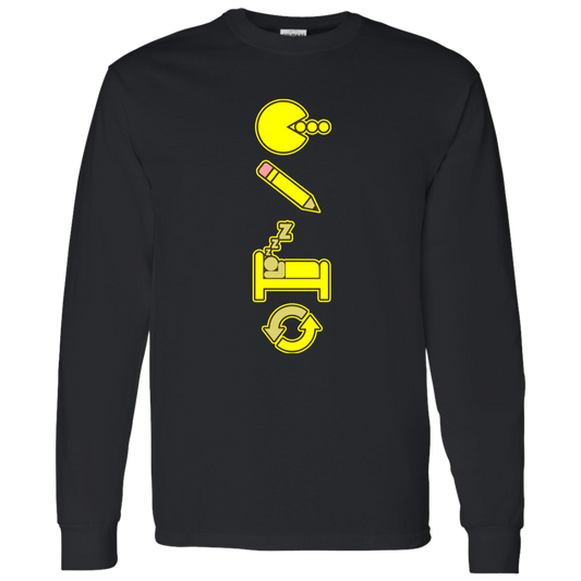 Artichoke Custom Design. Eat. Draw. Sleep. Repeat. 100 % Cotton LS T-Shirt