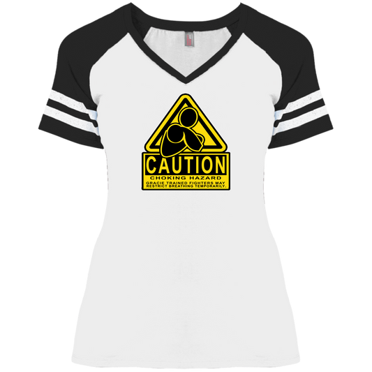 Artichoke Fight Gear Custom Design #7. Choking Hazard. Ladies' Game V-Neck T-Shirt