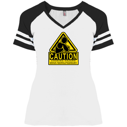 Artichoke Fight Gear Custom Design #7. Choking Hazard. Ladies' Game V-Neck T-Shirt