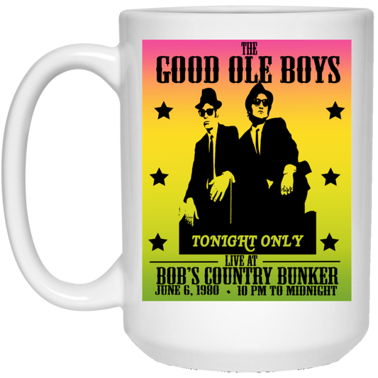 ArtichokeUSA Custom Design #42. The Good Ole Boys. Blues Brothers Fan Art. 15 oz. White Mug
