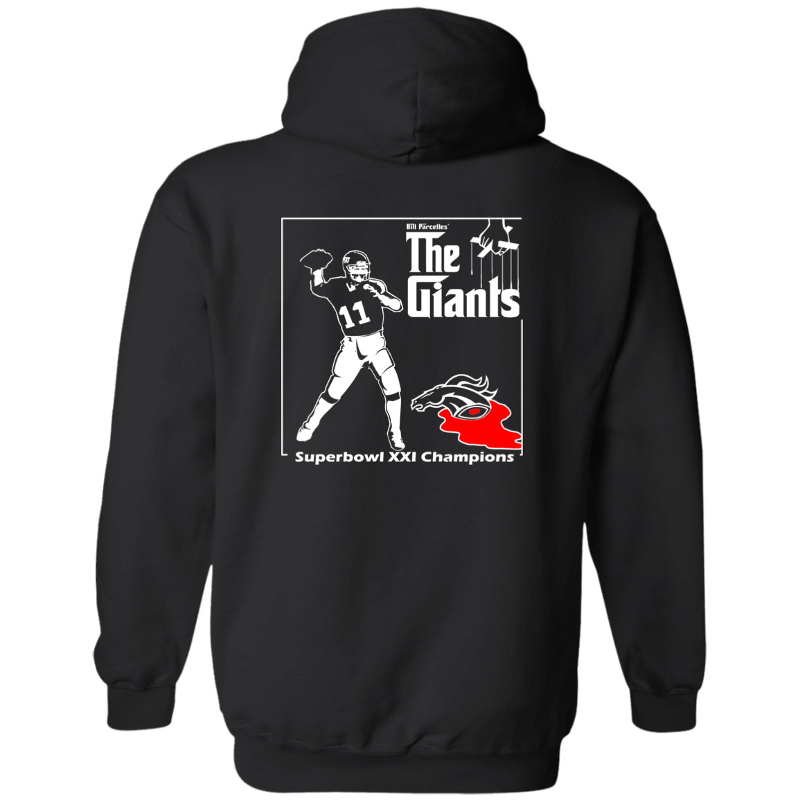 ArtichokeUSA Custom Design. Godfather Simms. NY Giants Superbowl XXI Champions. Zip Up Hooded Sweatshirt