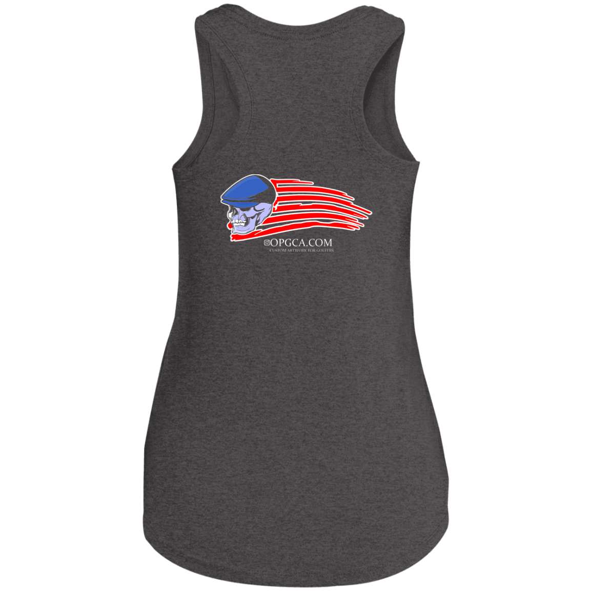 OPG Custom Design #12. Golf America. Male Edition. Ladies' Perfect Tri Racerback Tank