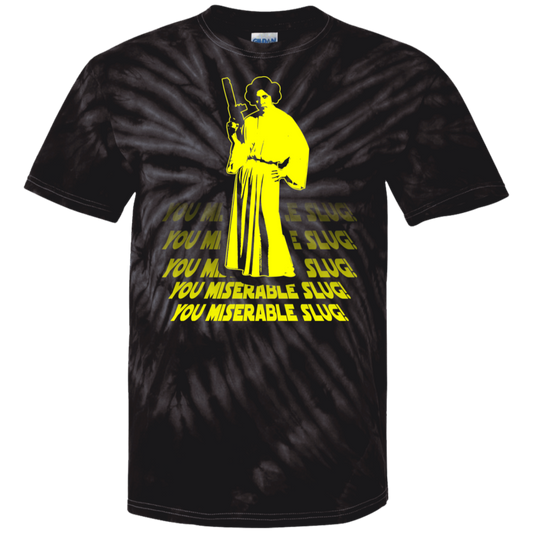 ArtichokeUSA Custom Design. You Miserable Slug. Carrie Fisher Tribute. Star Wars / Blues Brothers Fan Art. Parody. 100% Cotton Tie Dye T-Shirt