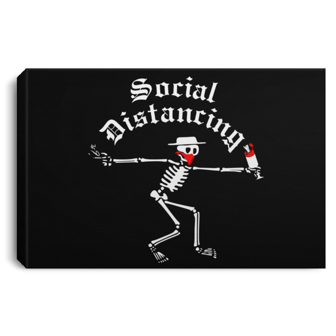 ArtichokeUSA Custom Design. Social Distancing. Social Distortion Parody. Landscape Canvas .75in Frame