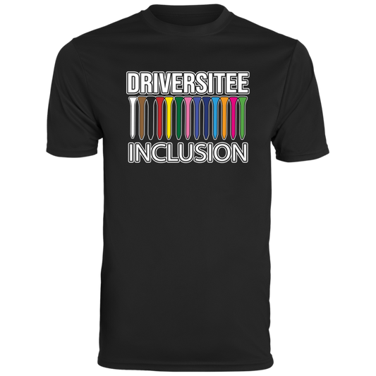ZZZ#06 OPG Custom Design. DRIVER-SITEE & INCLUSION. Men's 100% Polyester Moisture-Wicking Tee