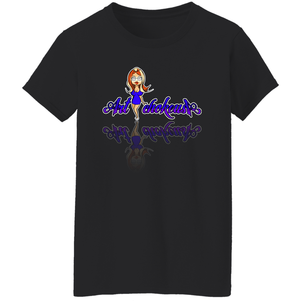 ArtichokeUSA Character and Font Design. Let’s Create Your Own Design Today. Blue Girl. Ladies' 5.3 oz. T-Shirt