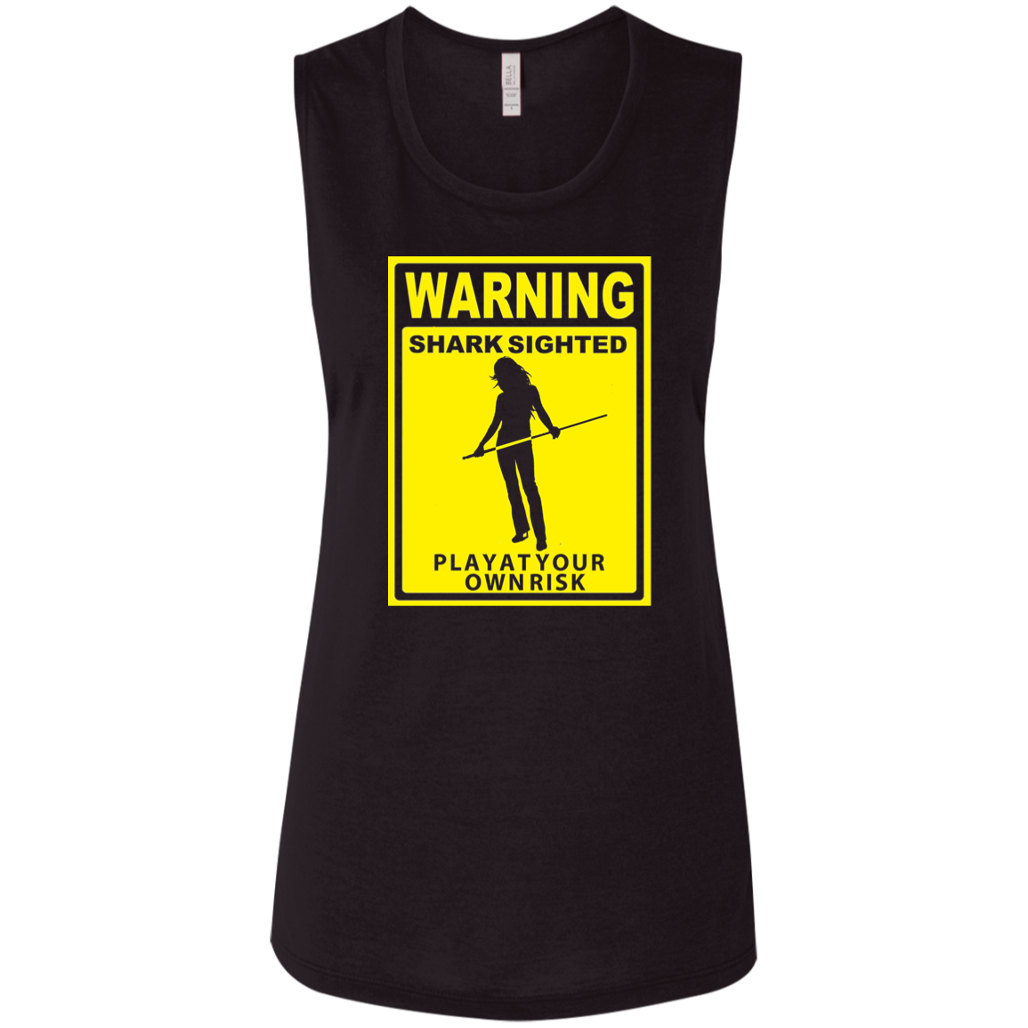 The GHOATS Custom Design. #34 Beware of Sharks. Play at Your Own Risk. (Ladies only version). Ladies' Flowy Muscle Tank