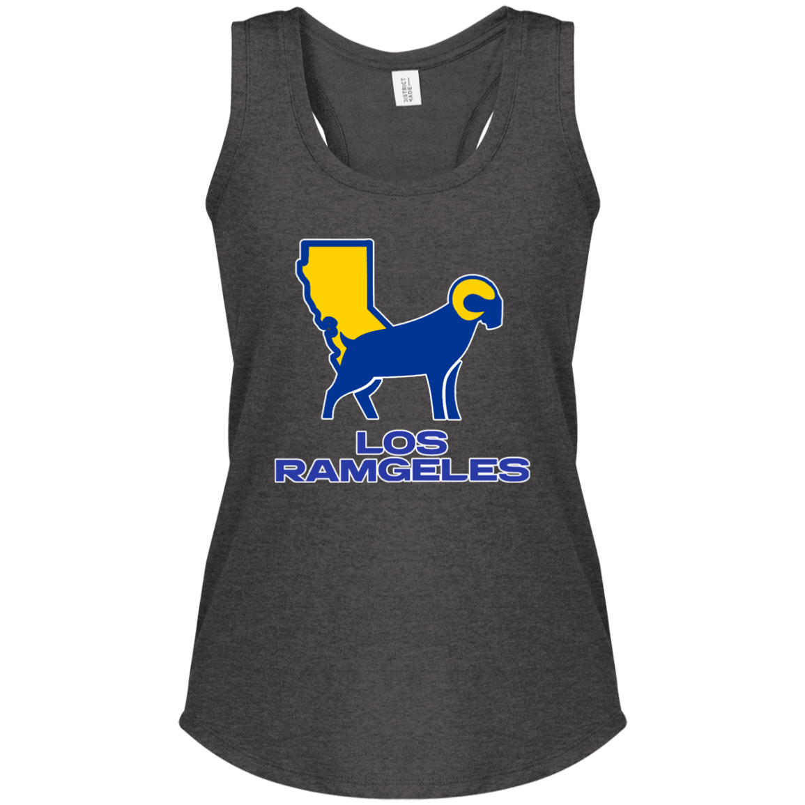 ArtichokeUSA Custom Design. Los Ramgeles. Fan Art. Ladies' Tri Racerback Tank