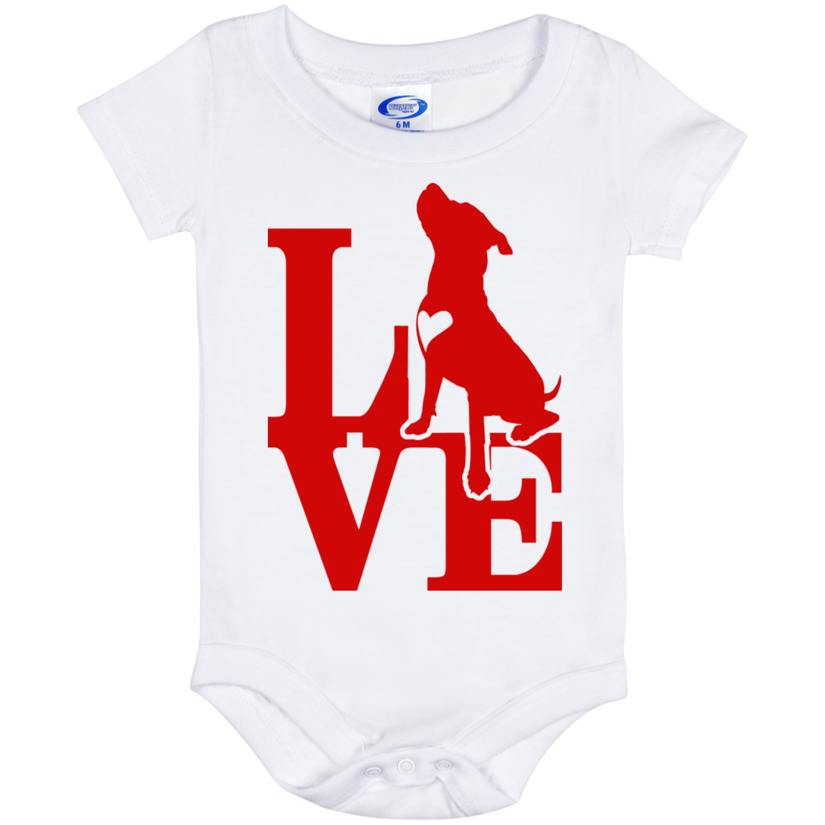 ArtichokeUSA Custom Design. Pitbull Love. Baby Onesie 6 Month