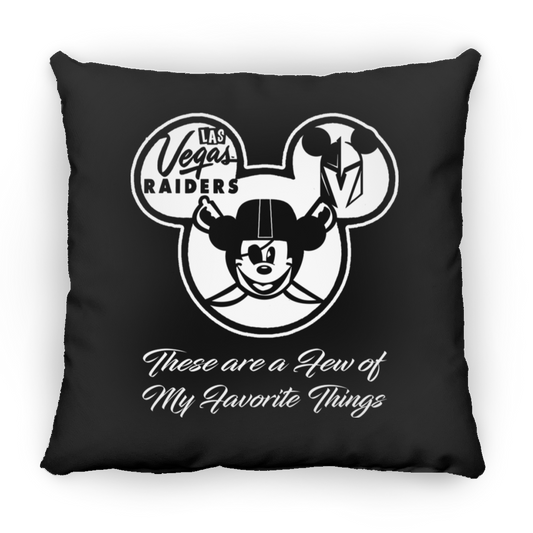 ArtichokeUSA Custom Design. Las Vegas Raiders & Mickey Mouse Mash Up. Fan Art. Parody. Large Square Pillow
