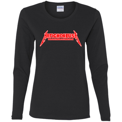 ArtichokeUSA Custom Design. Metallica Style Logo. Let's Make One For Your Project. Ladies' Cotton LS T-Shirt