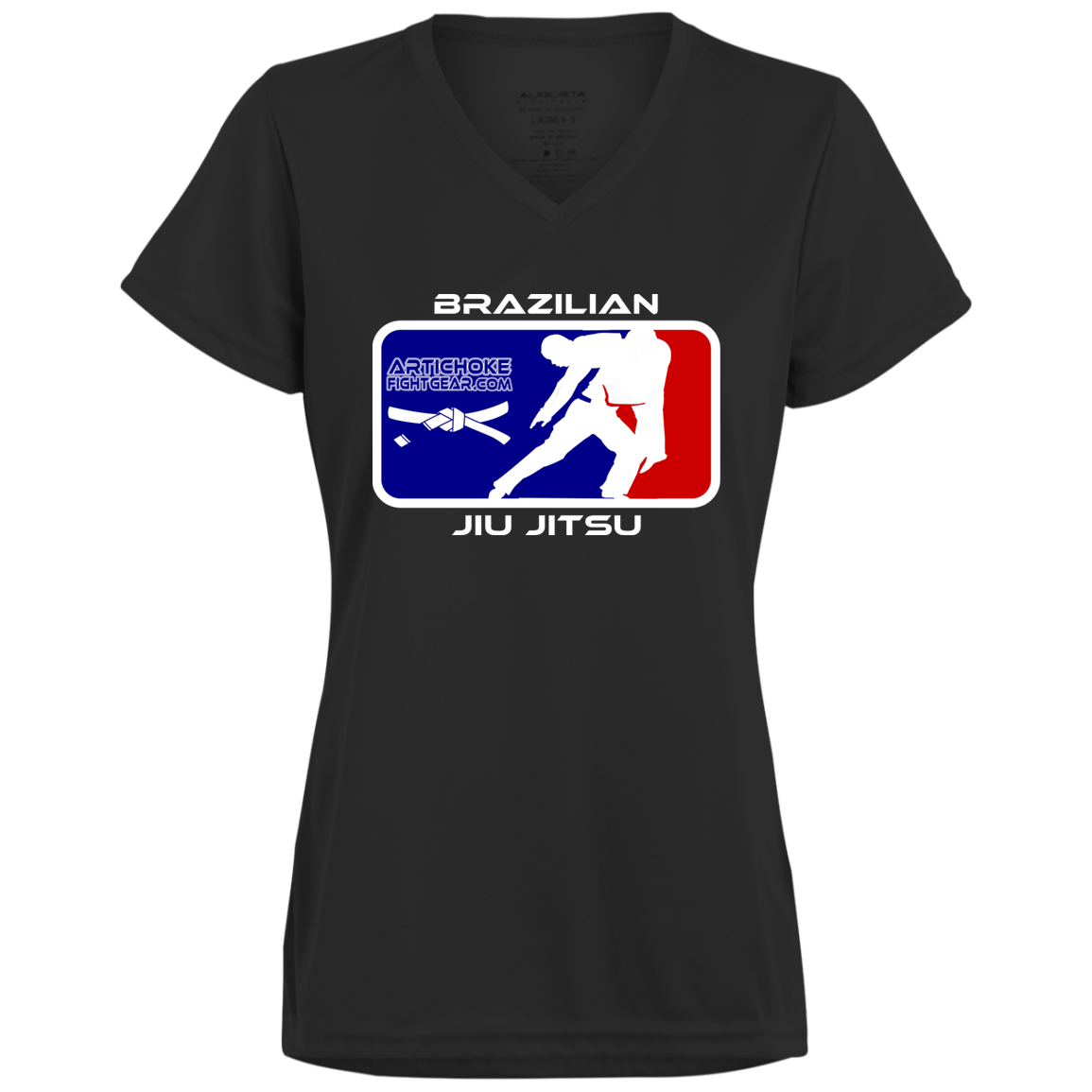 Artichoke Fight Gear Custom Design #4. MLB style BJJ. Ladies’ Moisture-Wicking V-Neck Tee