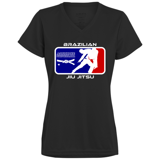 Artichoke Fight Gear Custom Design #4. MLB style BJJ. Ladies’ Moisture-Wicking V-Neck Tee
