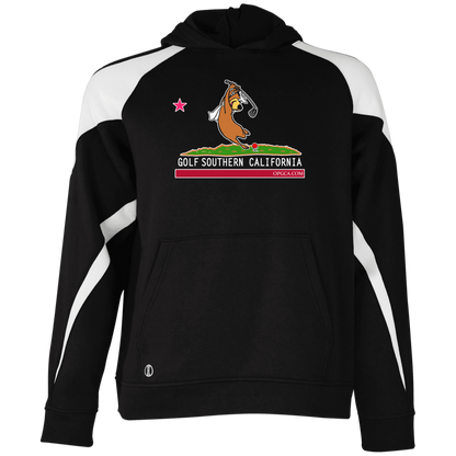 Custom Design #15. Golf Southern California with Yogi Fan Art. Youth Athletic Colorblock Fleece Hoodie