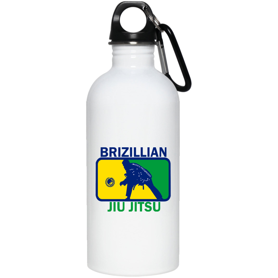 Artichoke Fight Gear Custom Design #5. BJJ MLB Brazil Flag Colors. Parody v2. 20 oz. Stainless Steel Water Bottle