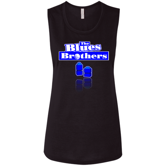 OPG Custom Design #3. Blue Tees Blues Brothers Fan Art. Ladies' Flowy Muscle Tank