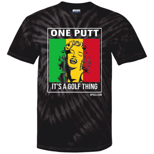 OPG Custom Design #22. One Putt / One Love Parody with Fan Art. Female Edition. Youth Tie Dye T-Shirt