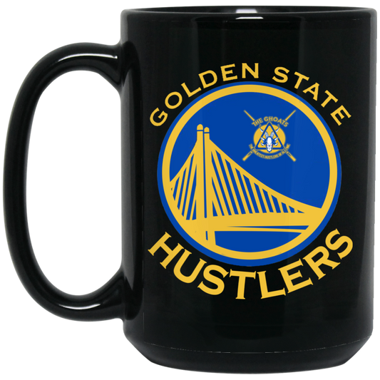 The GHOATS Custom Design. #12 GOLDEN STATE HUSTLERS.	15 oz. Black Mug