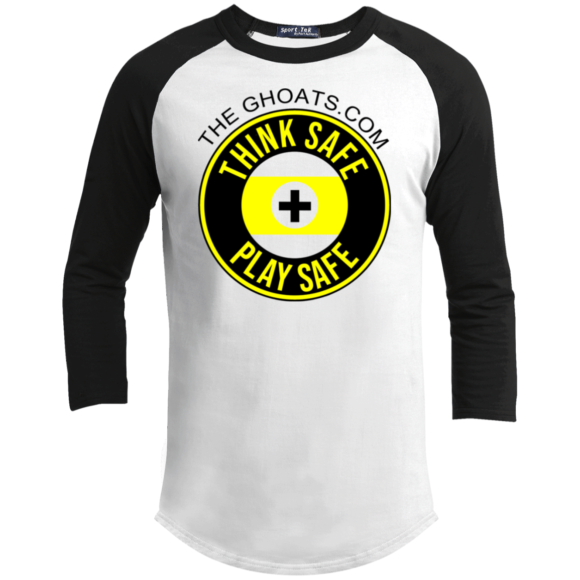 The GHOATS Custom Design. #31 Think Safe. Play Safe. Youth 3/4 Raglan Sleeve Shirt