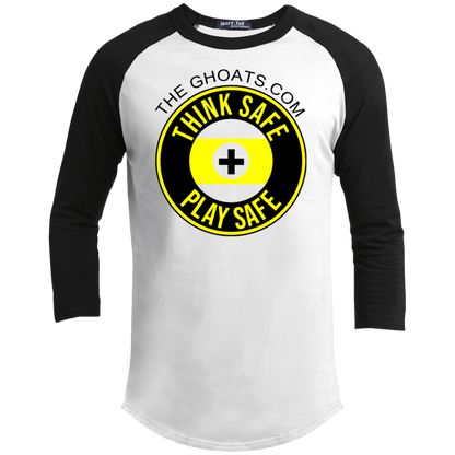 The GHOATS Custom Design. #31 Think Safe. Play Safe. Youth 3/4 Raglan Sleeve Shirt