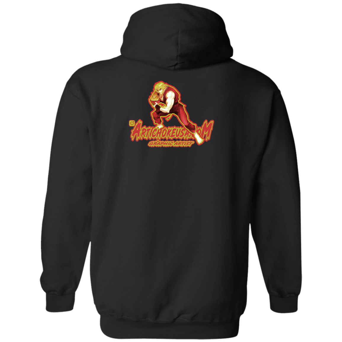 ArtichokeUSA Custom Design. Pho Ken Artichoke. Street Fighter Parody. Gaming. Pullover Hoodie