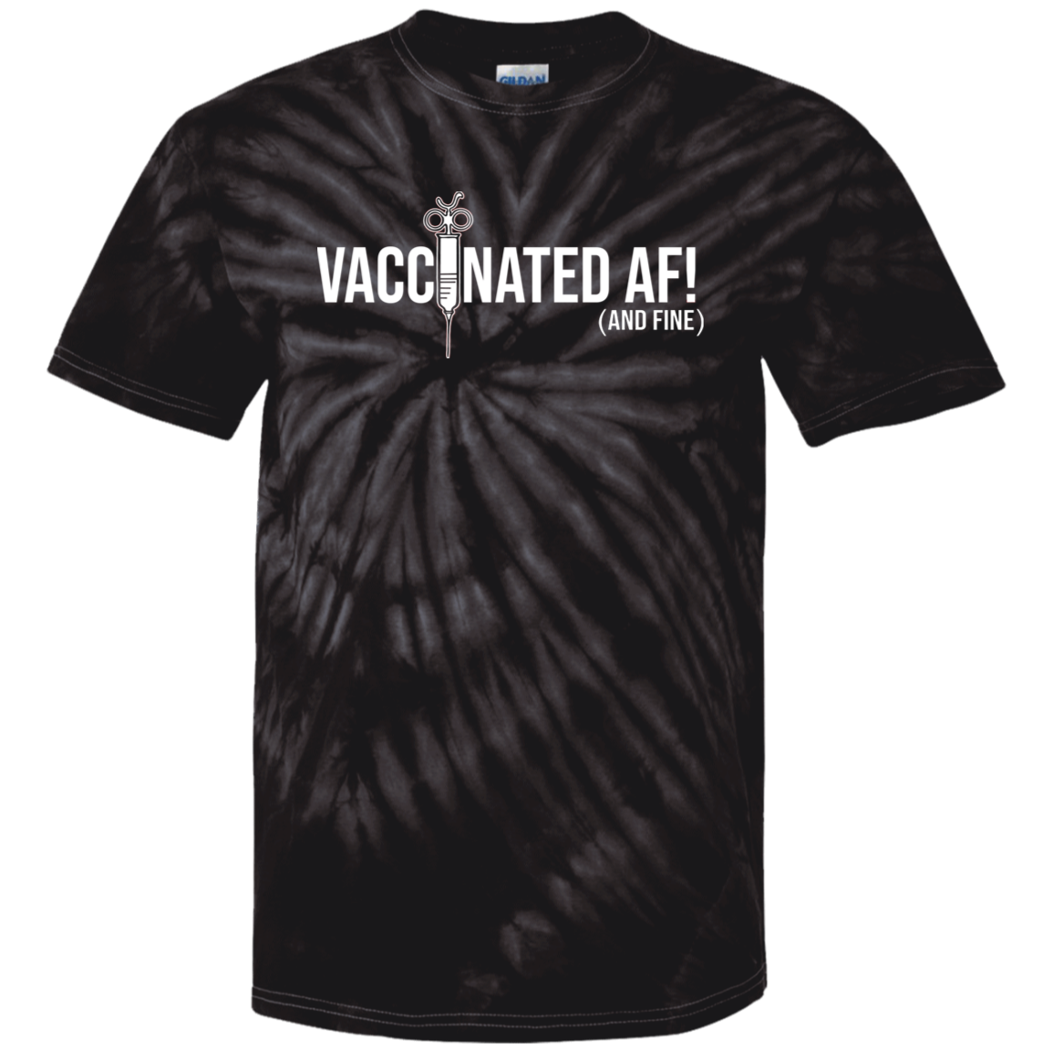ArtichokeUSA Custom Design. Vaccinated AF (and fine). Youth Tie Dye T-Shirt