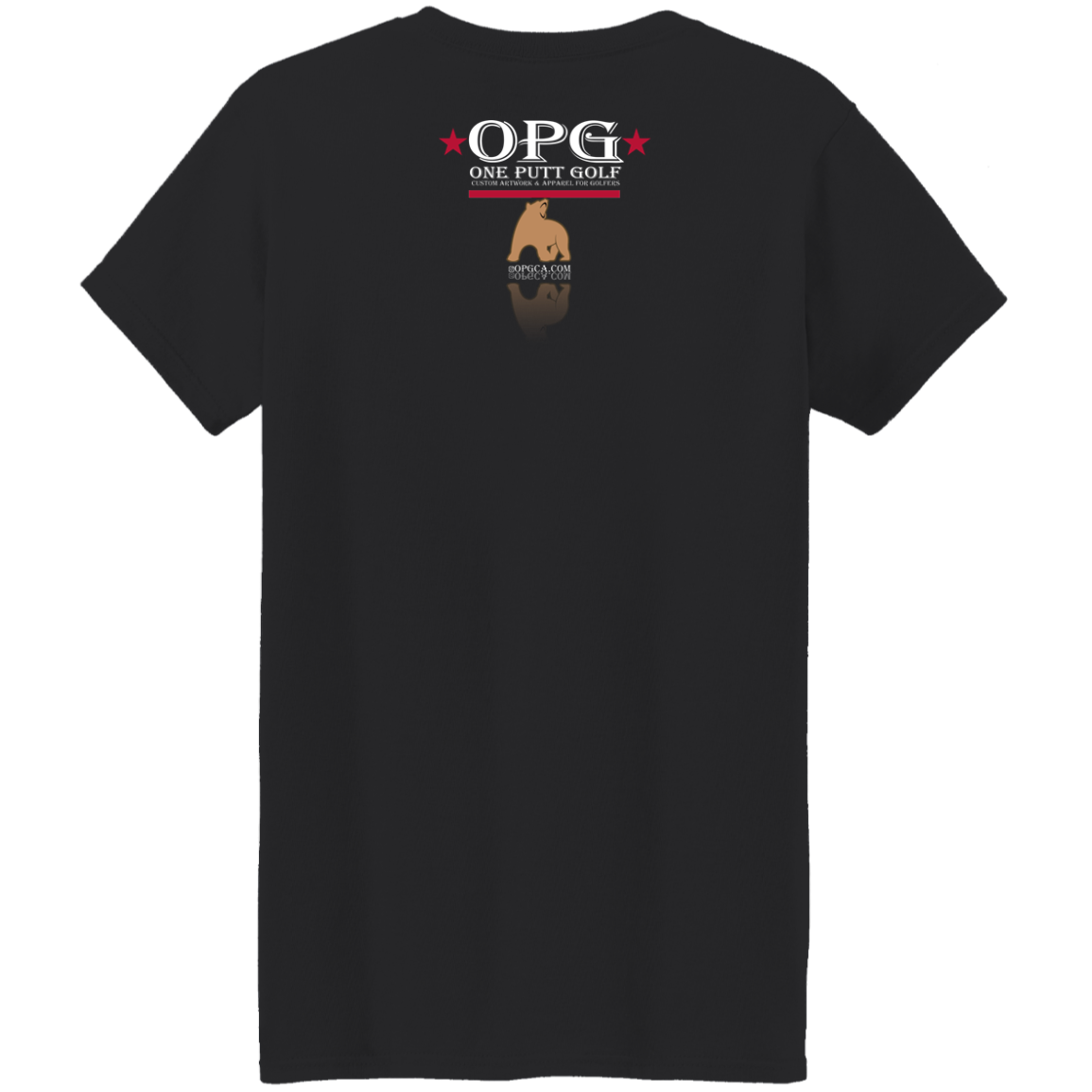 OPG Custom Design #14. Golf California. California State Flag. Ladies' 100% Preshrunk Cotton T-Shirt