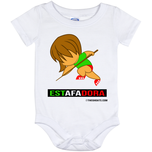 The GHOATS Custom Design. #30 Estafadora. (Spanish translation for Female Hustler). Baby Onesie 12 Month