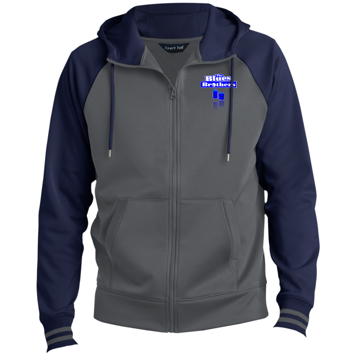 OPG Custom Design #3. Blue Tees Blues Brothers Fan Art. Sport-Wick® Full-Zip Hooded Jacket