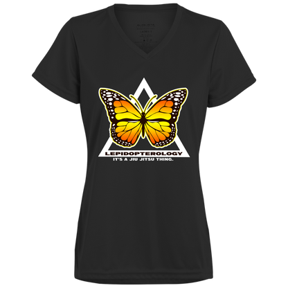 Artichoke Fight Gear Custom Design #6. Lepidopterology (Study of butterflies). Butterfly Guard. Ladies’ Moisture-Wicking V-Neck Tee