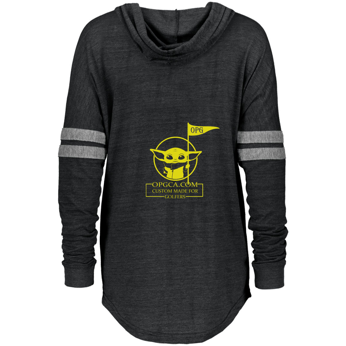 OPG Custom Design #21. May the course be with you. Star Wars Parody and Fan Art. Ladies Hooded Low Key Pullover