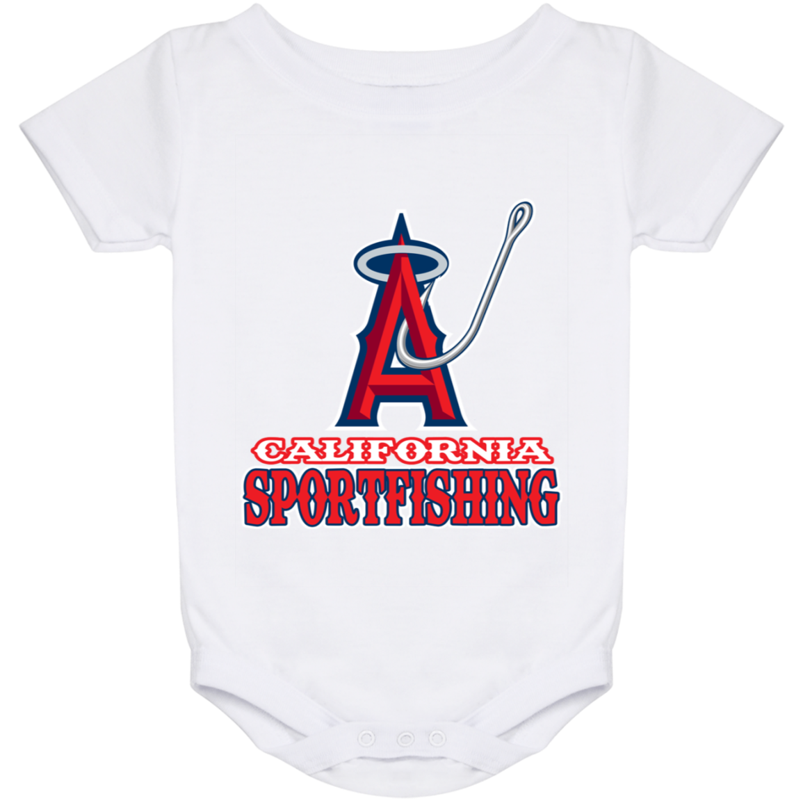 ArtichokeUSA Custom Design. Anglers. Southern California Sports Fishing. Los Angeles Angels Parody. Baby Onesie 24 Month