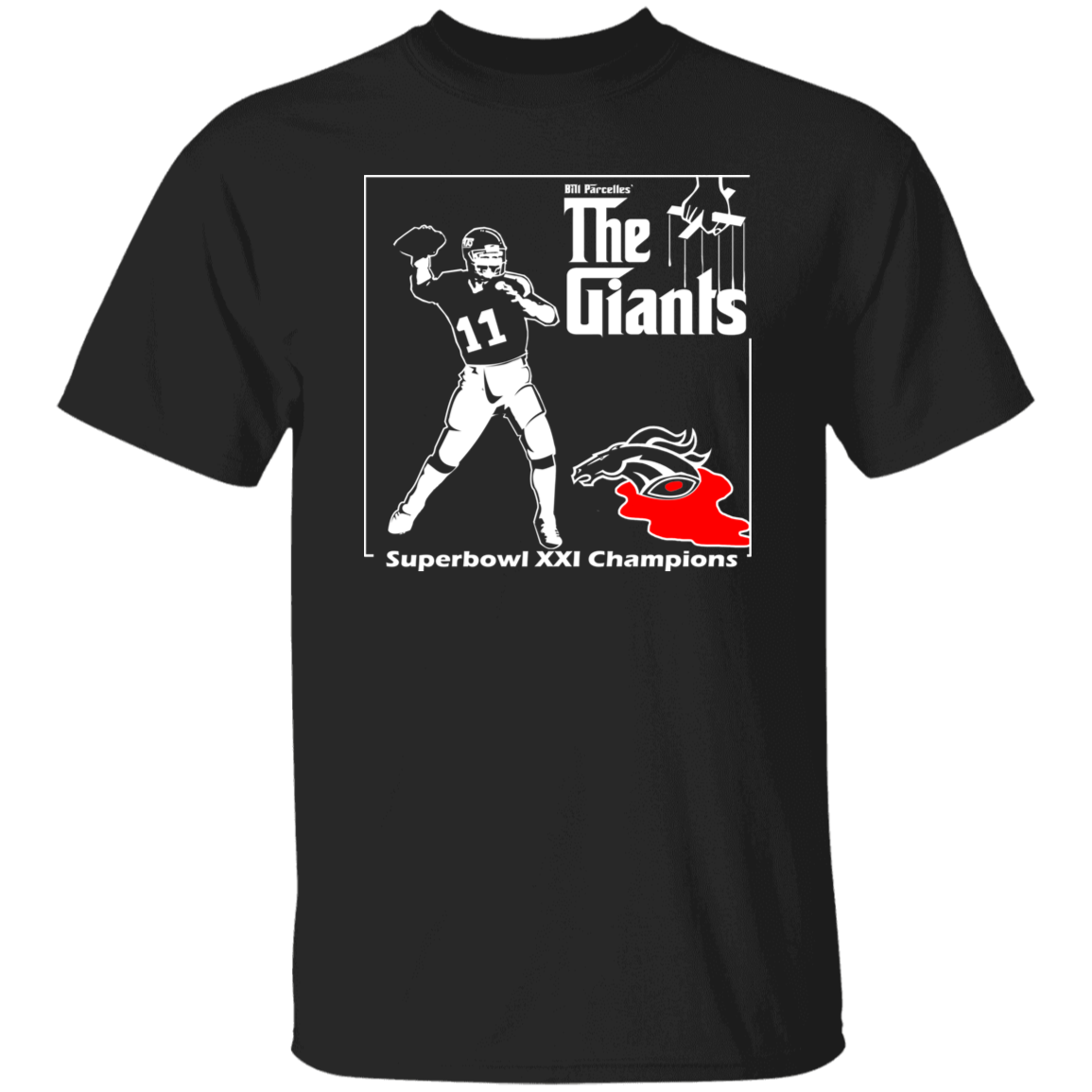 ArtichokeUSA Custom Design. Godfather Simms. NY Giants Superbowl XXI Champions. Fan Art. Basic 100% Cotton T-Shirt