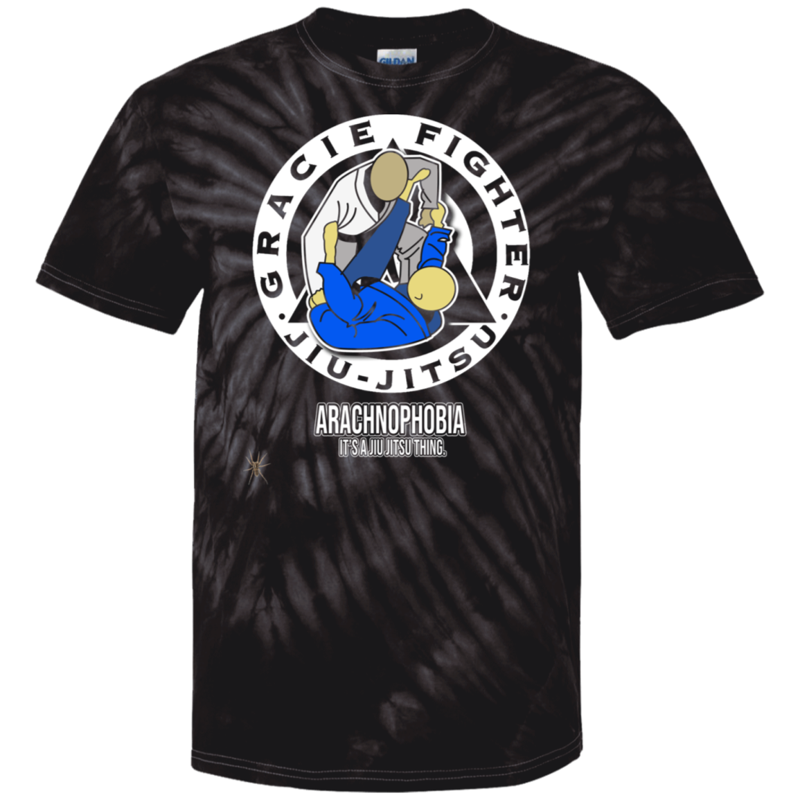 Artichoke Fight Gear Custom Design #1. Arachnophobia: Fear of Spiders. Spider Guard. It's a Jiu Jitsu Thing. 100% Cotton Tie Dye T-Shirt