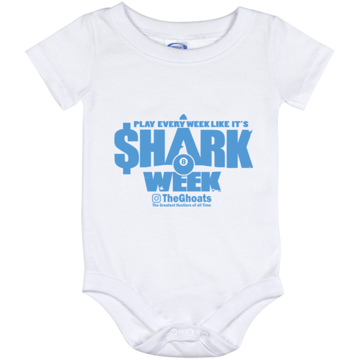 The GHOATS Custom Design. #32. Shark Week. Shark Life. Baby Onesie 12 Month