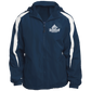 Embroidered Fleece Lined Colorblocked Hooded Jacket