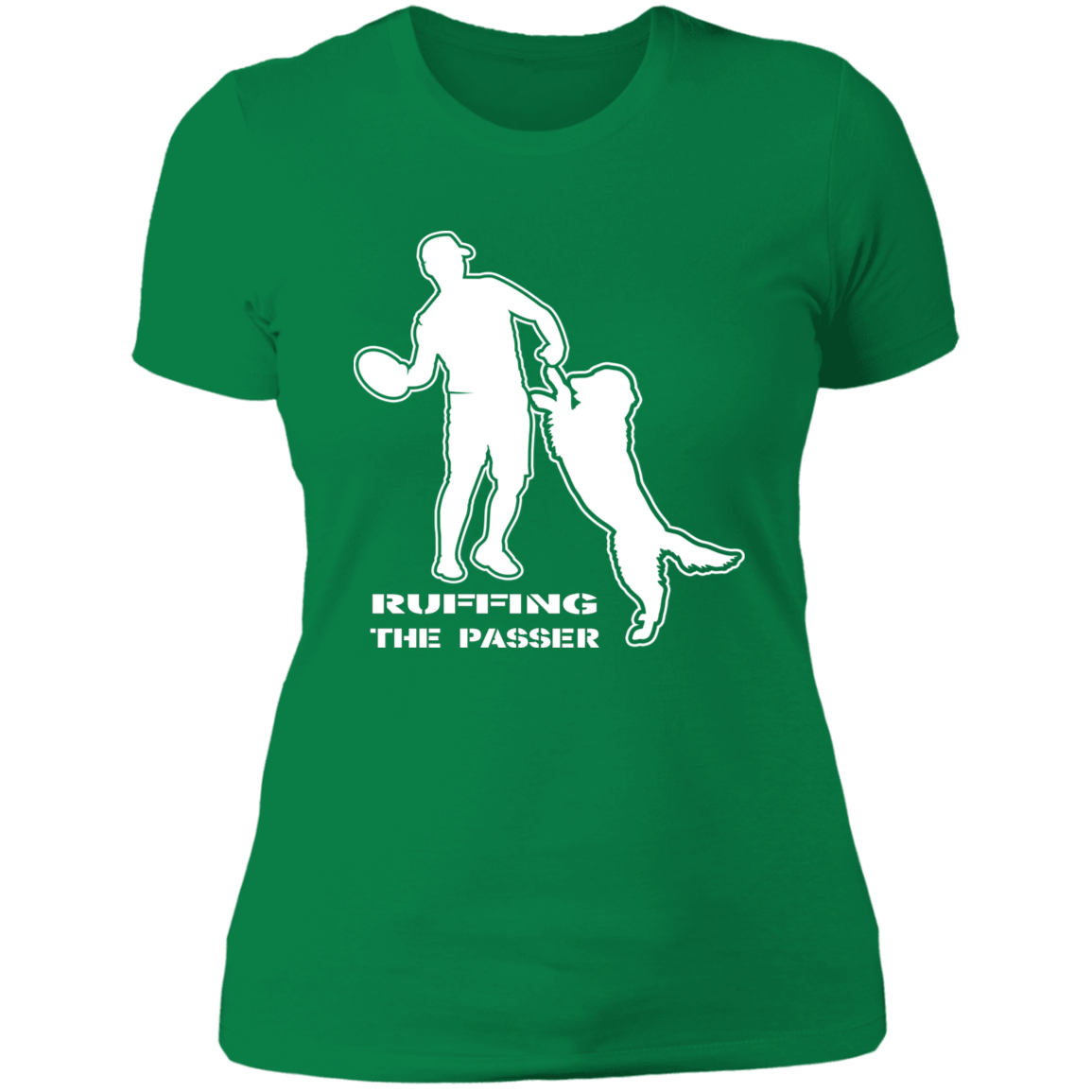 ArtichokeUSA Custom Design. Ruffing the Passer. Golden Lab Edition. Ladies' Boyfriend T-Shirt