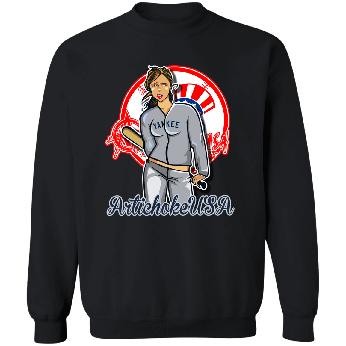 ArtichokeUSA Character and Font Design. Let’s Create Your Own Design Today. Brooklyn. Crewneck Pullover Sweatshirt