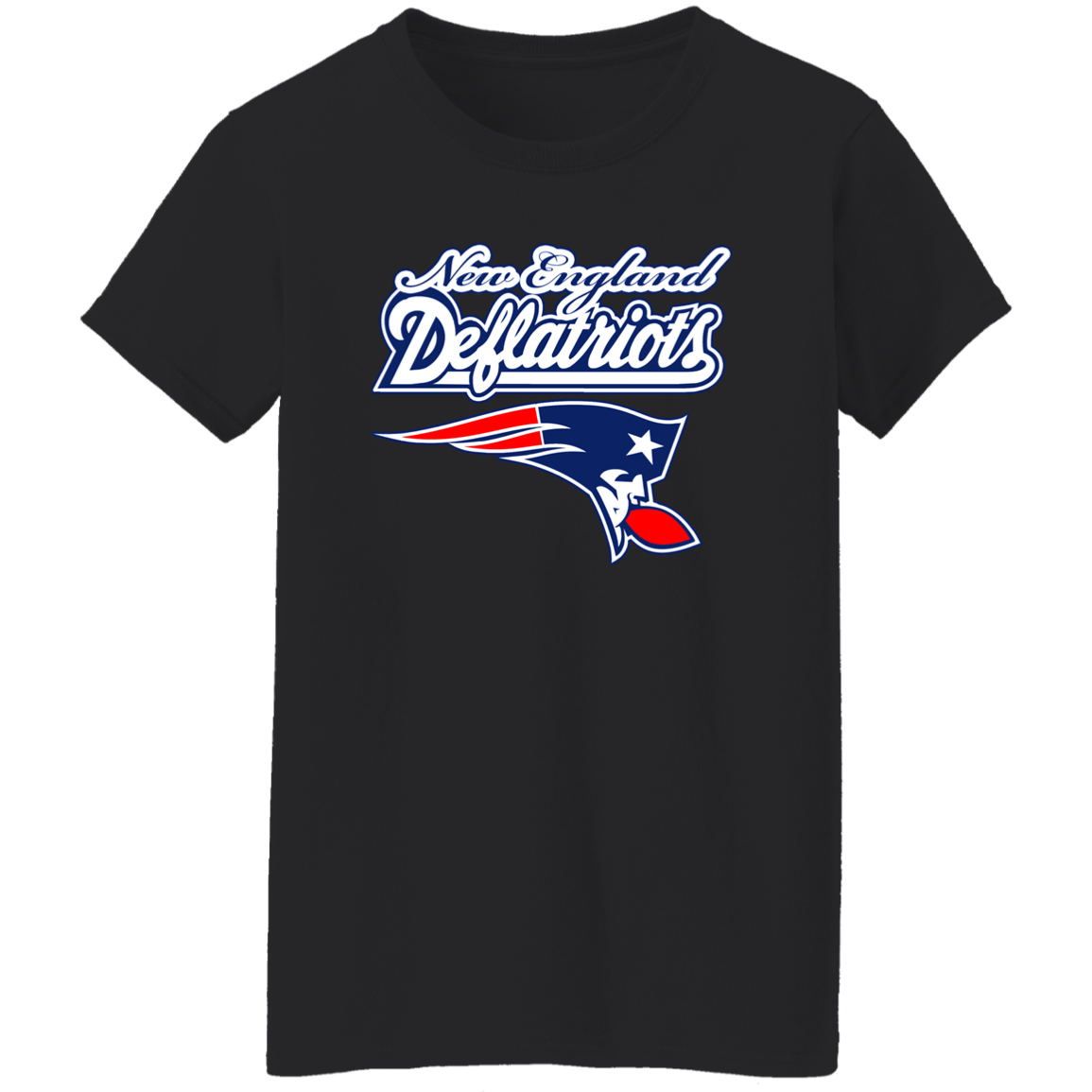 ArtichokeUSA Custom Design. New England Deflatriots. New England Patriots Parody. Ladies' 5.3 oz. T-Shirt